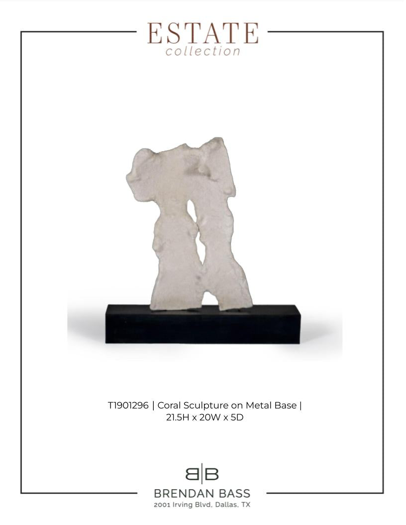 Coral on Metal Base Sculpture