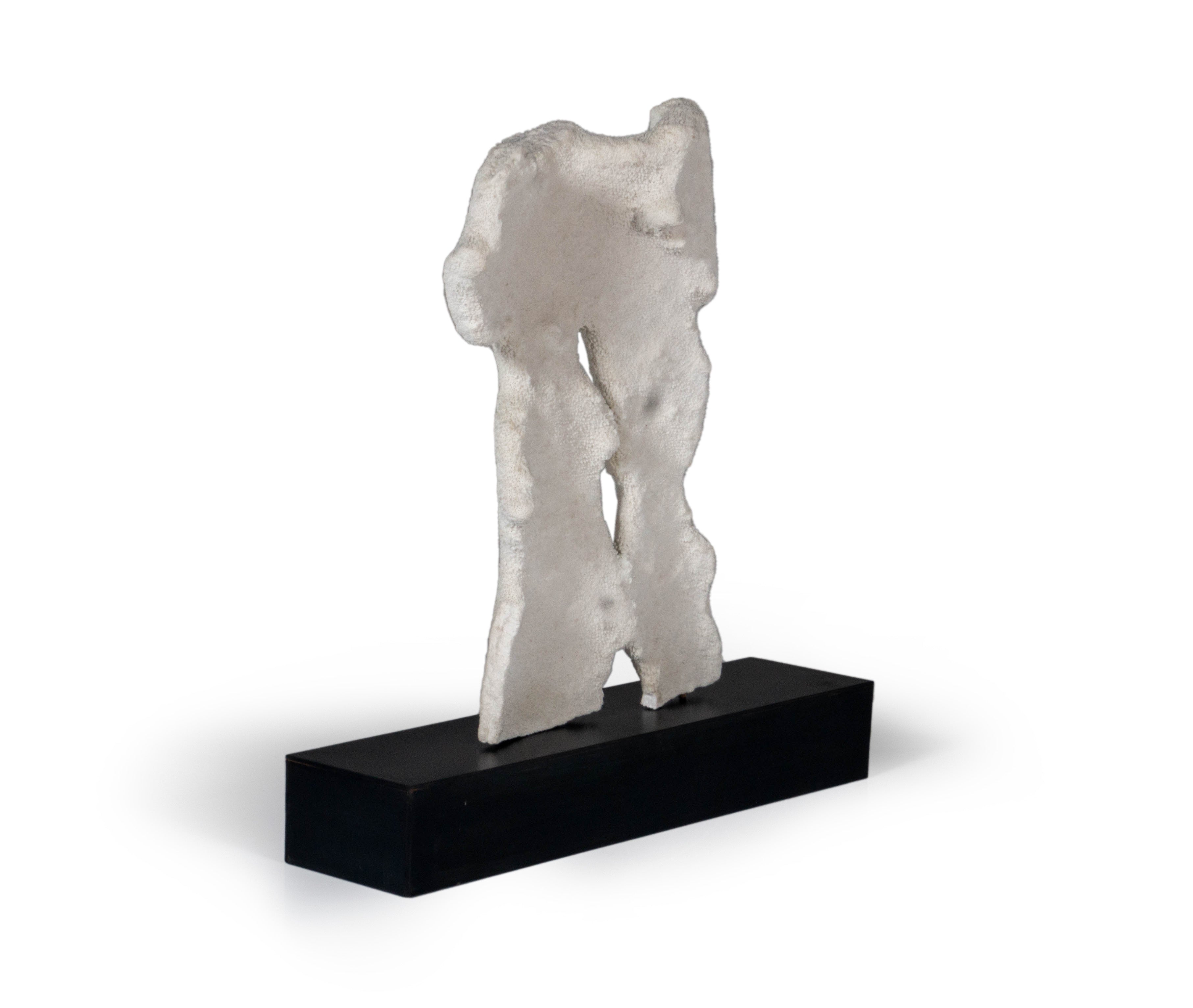 Coral on Metal Base Sculpture