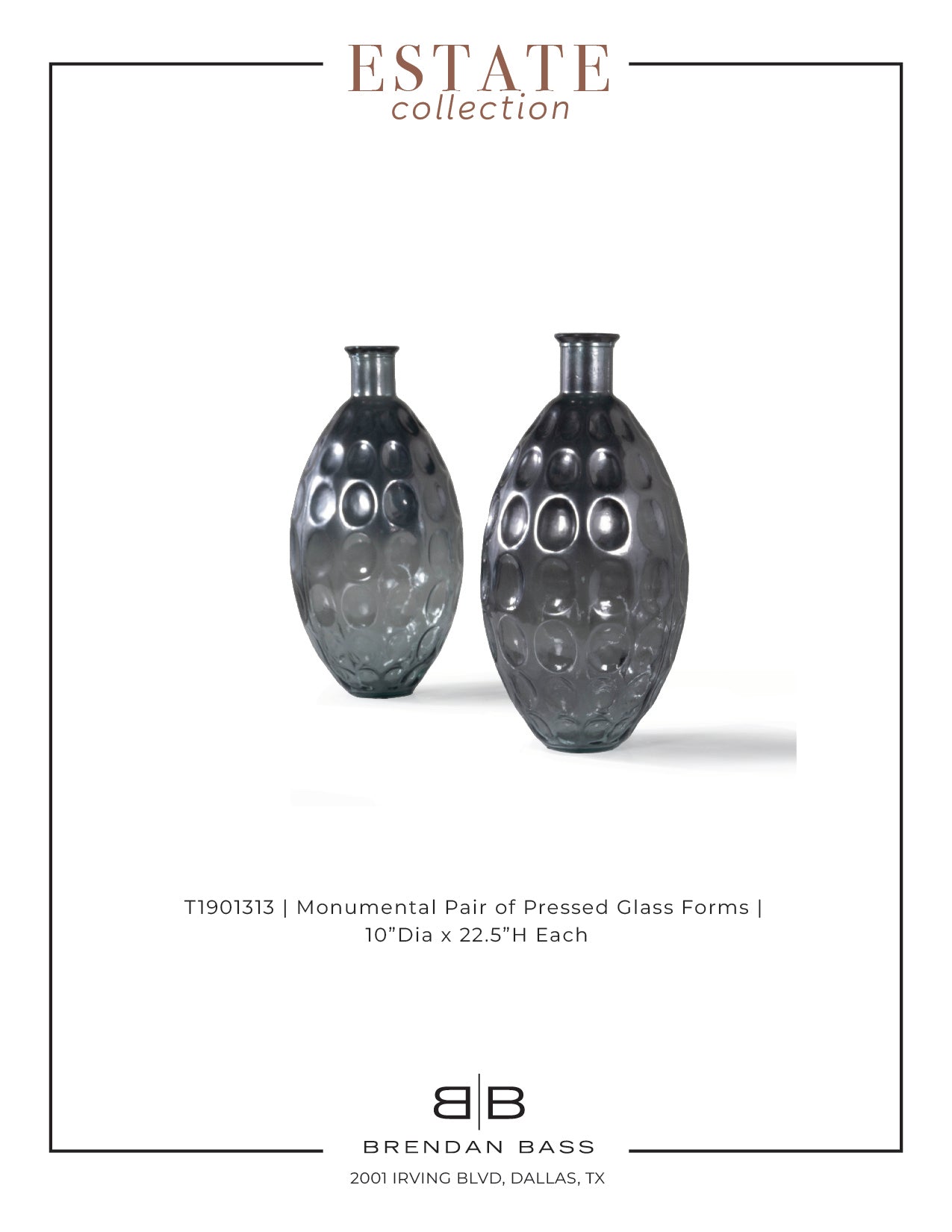 Monumental Pair of Pressed Glass Forms