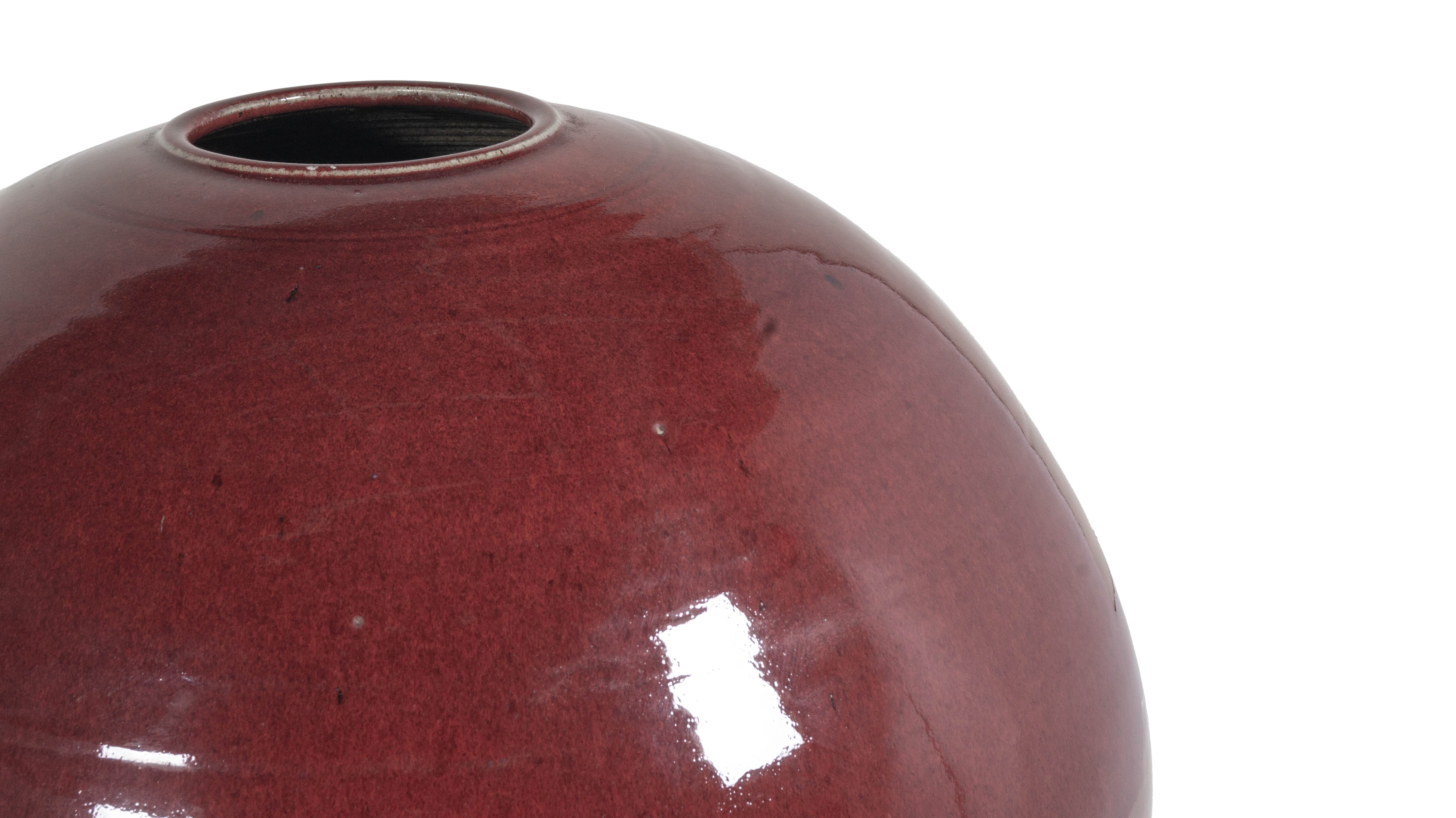 Gerald Newcomb Monumental Red Glazed Vase
