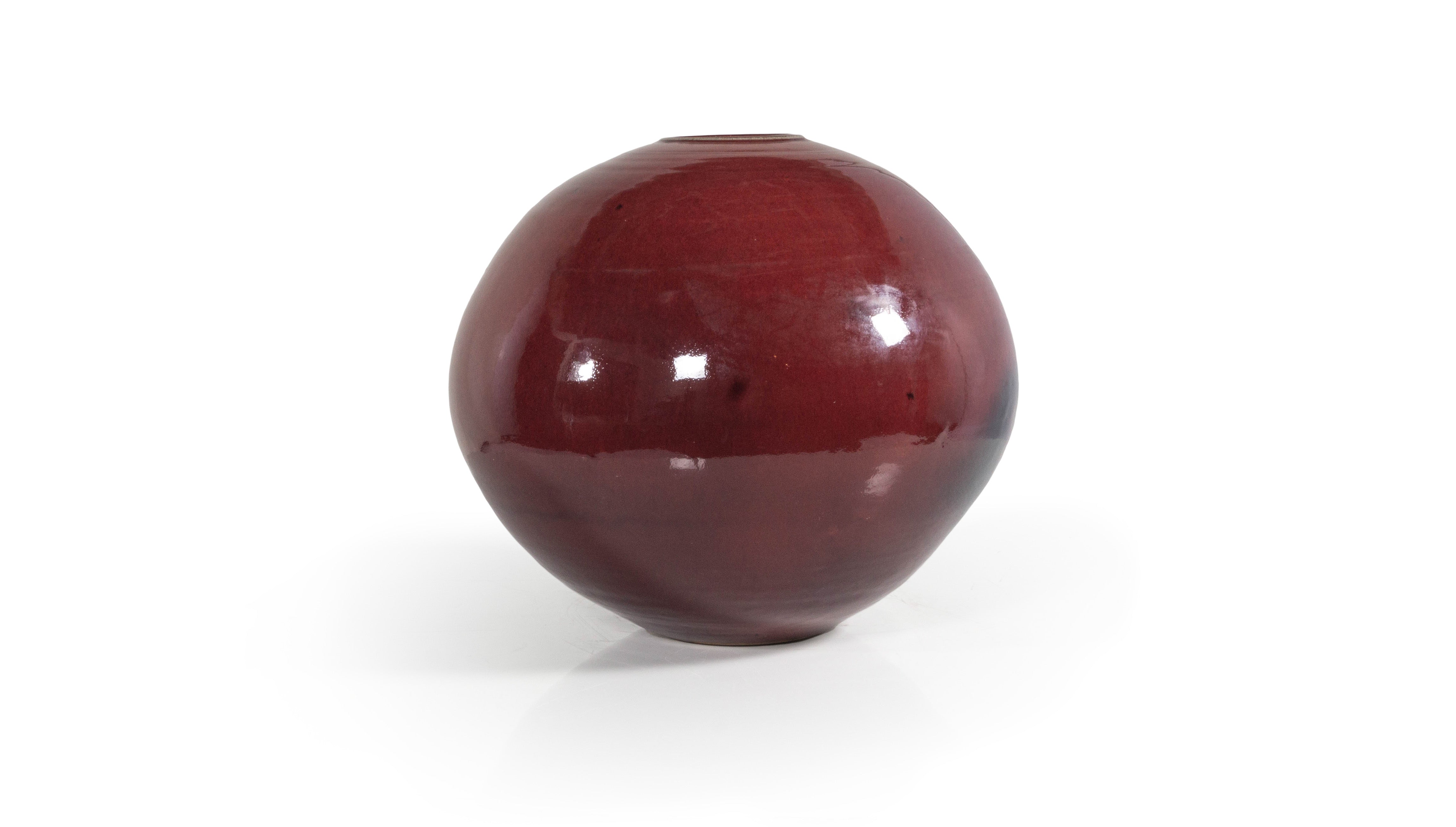 Gerald Newcomb Monumental Red Glazed Vase