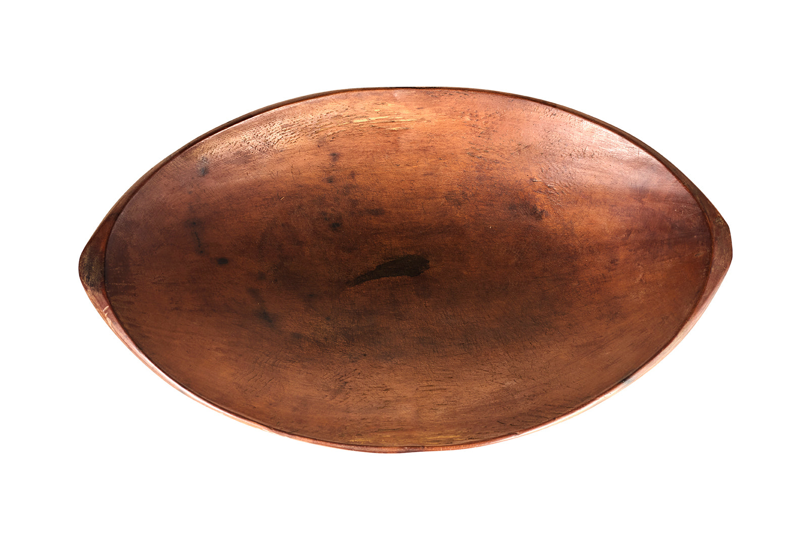 Early Oval Hand Carved Wood Bowl