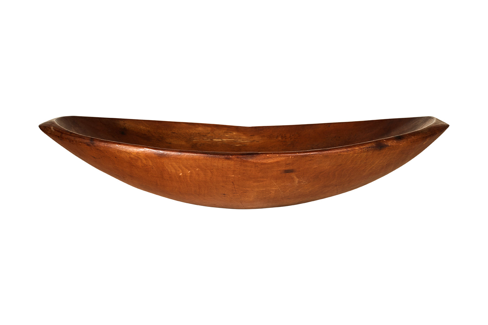 Early Oval Hand Carved Wood Bowl