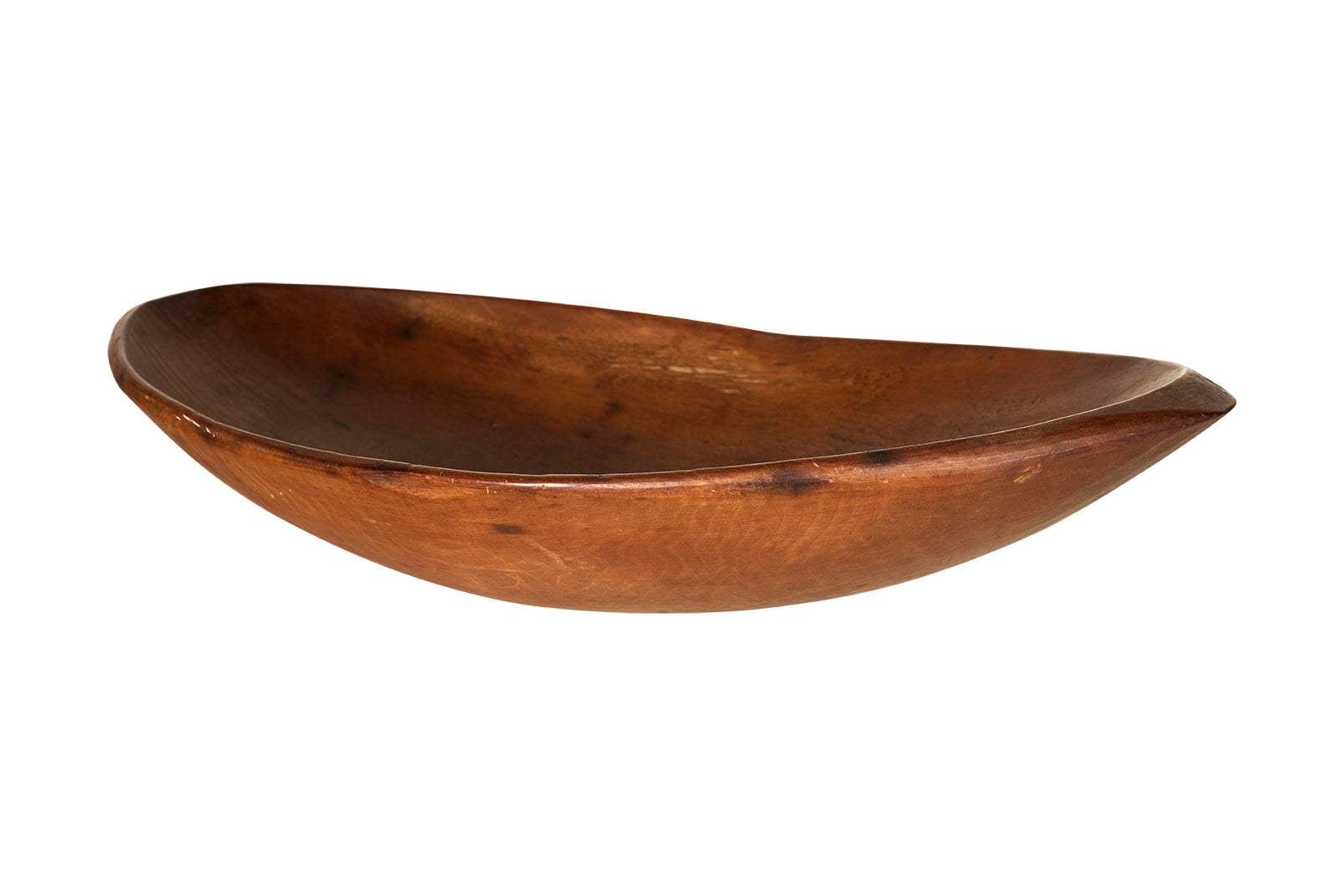 Early Oval Hand Carved Wood Bowl