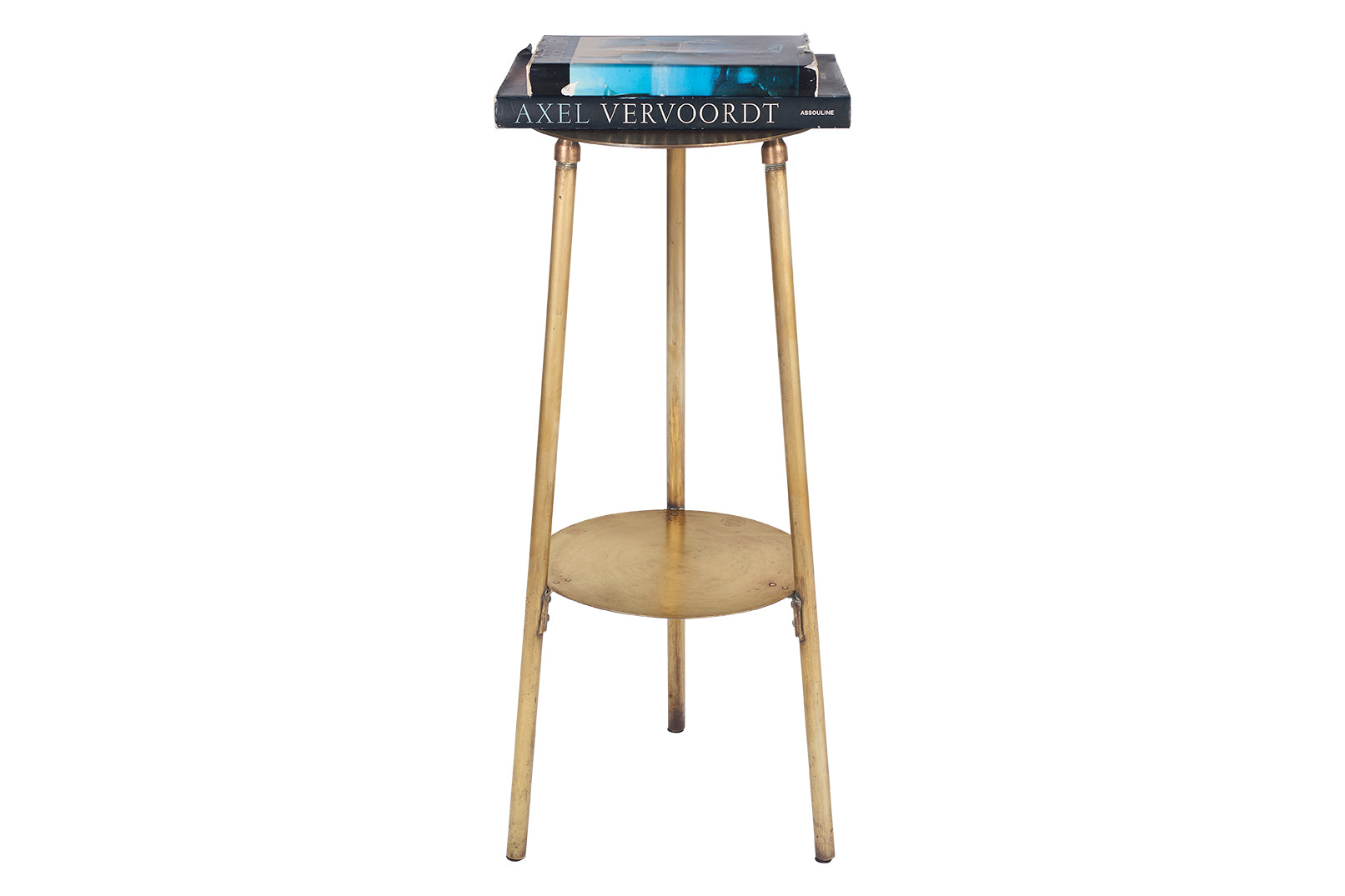 Industrialist Two Tiered Brass Accent Table