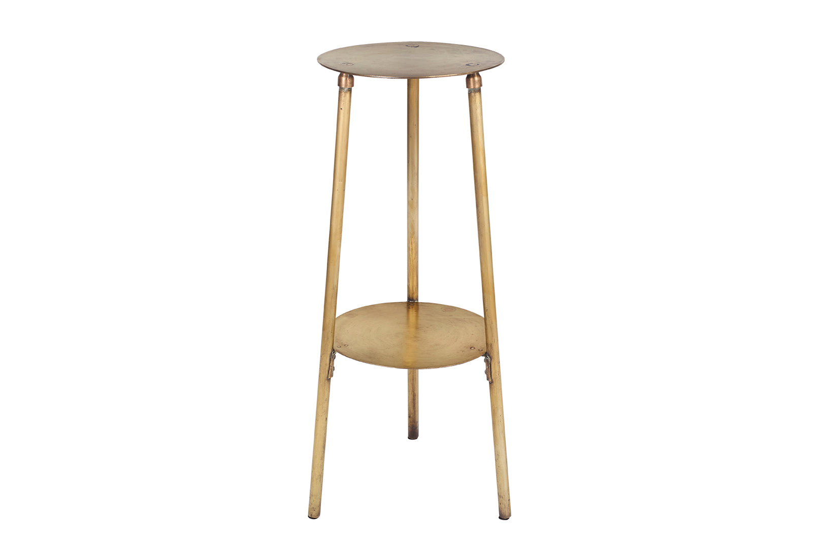 Industrialist Two Tiered Brass Accent Table