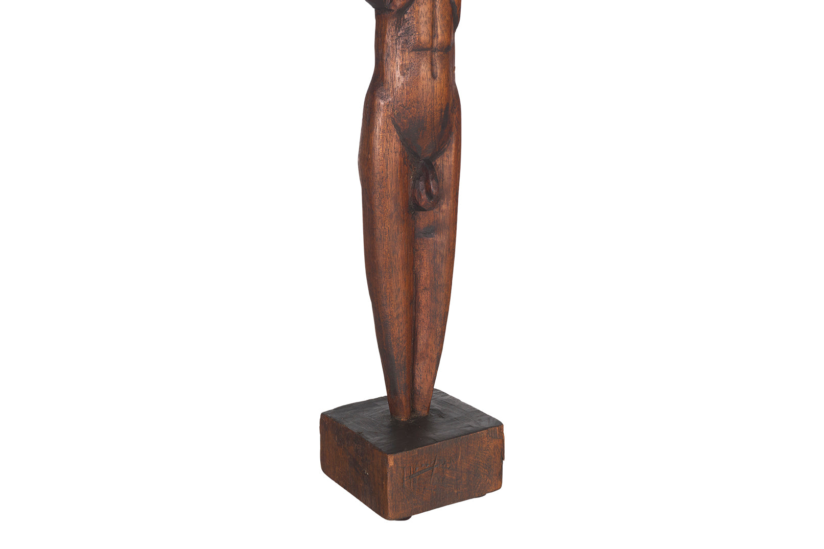 Pair of Carved Wooden Torso of a Female and Male