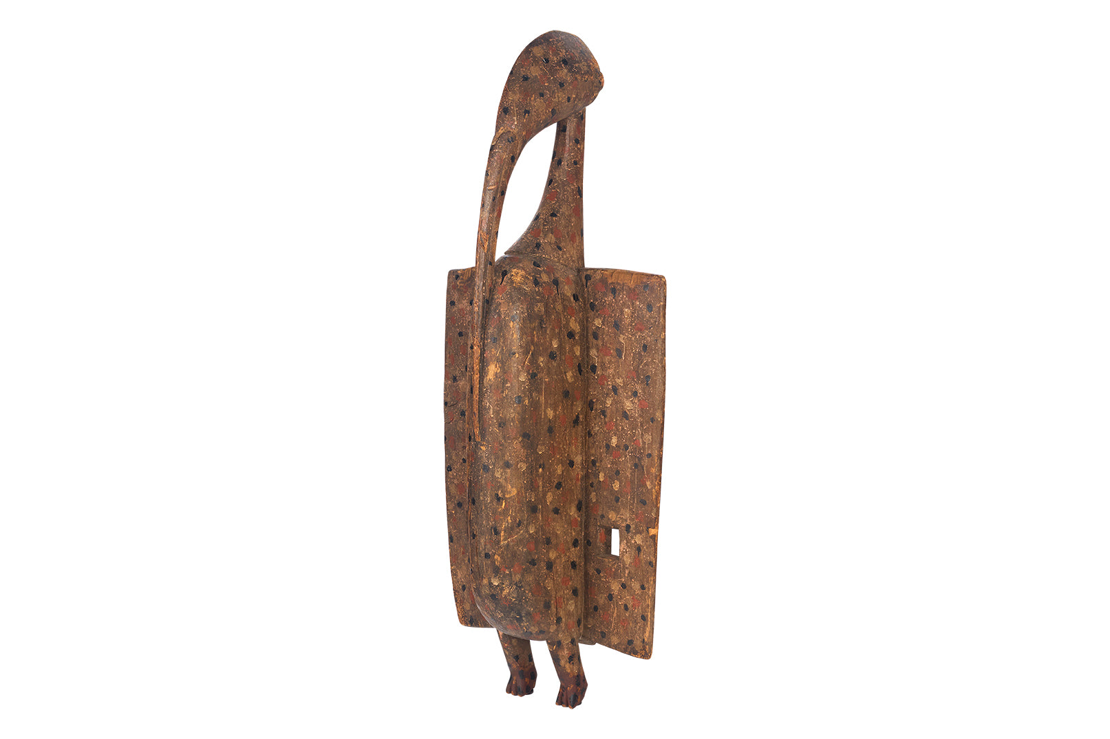 African Carved and Painted Bird Shield