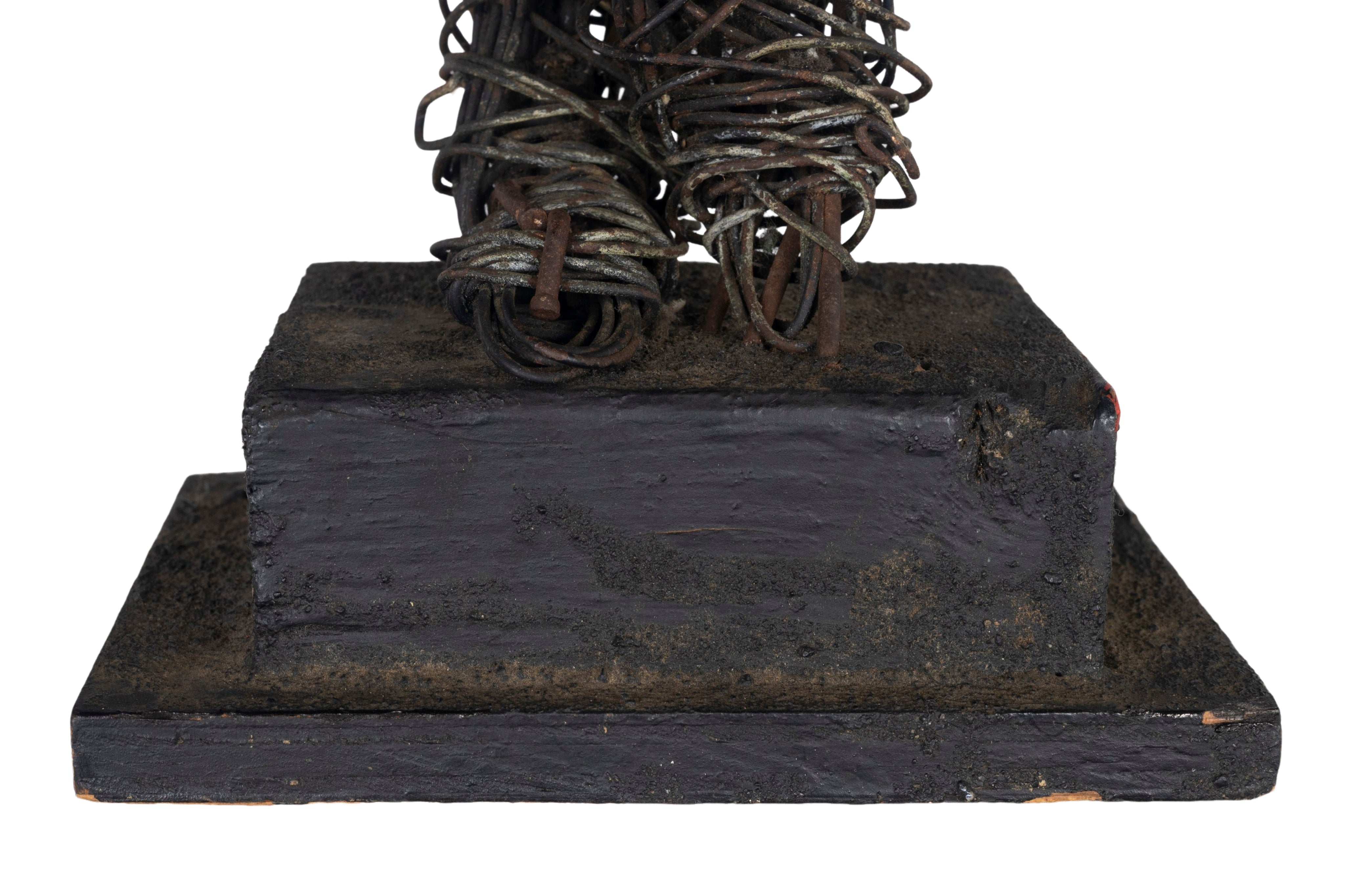 Eduardo Torres MCM Wire Newspaper Reader Sculpture