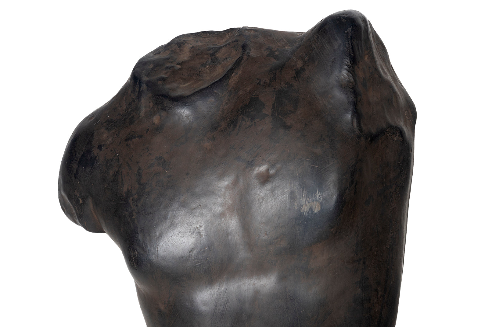 Cast Iron Male Torso on Mount