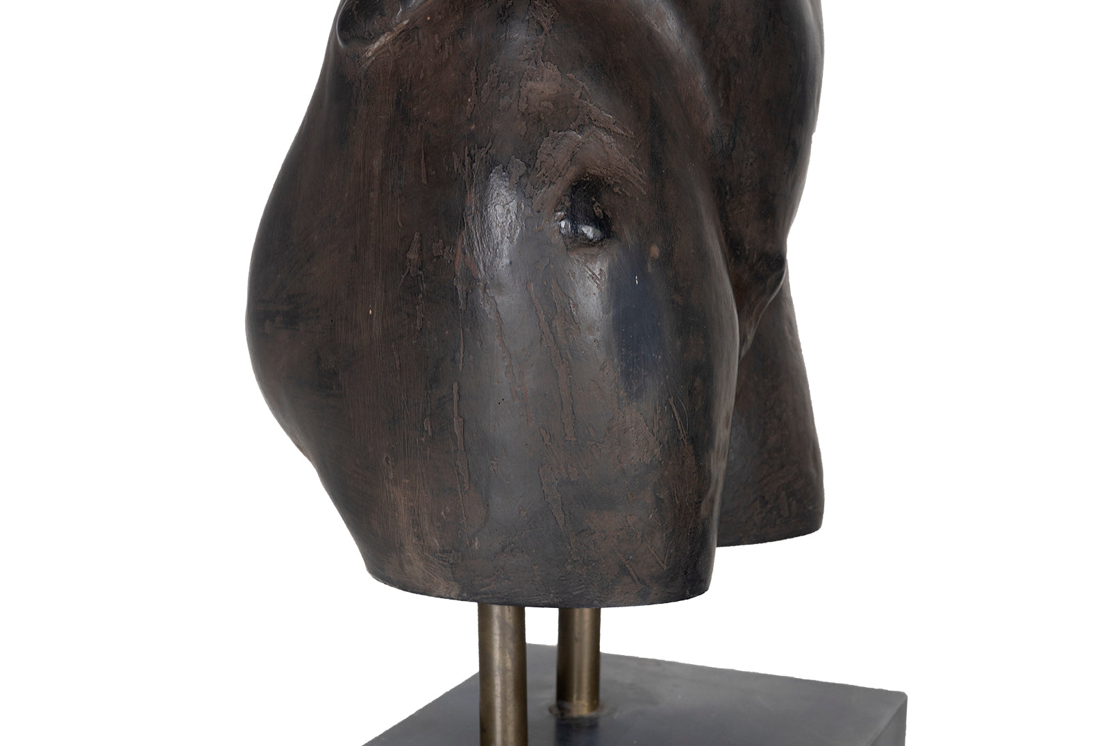 Cast Iron Male Torso on Mount