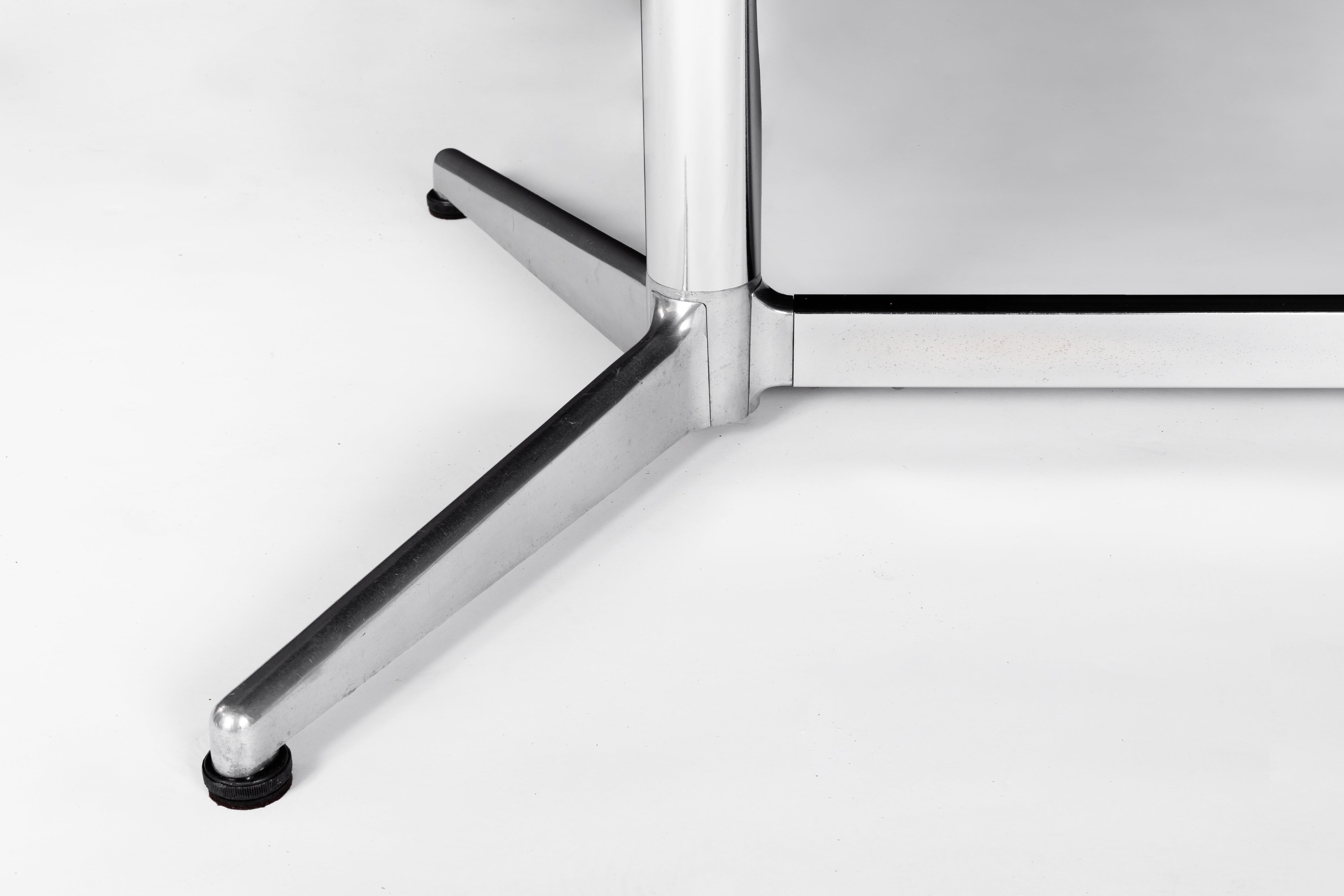 Chrome Frame Coffee Table w/ Leathered Pietra Grey Top