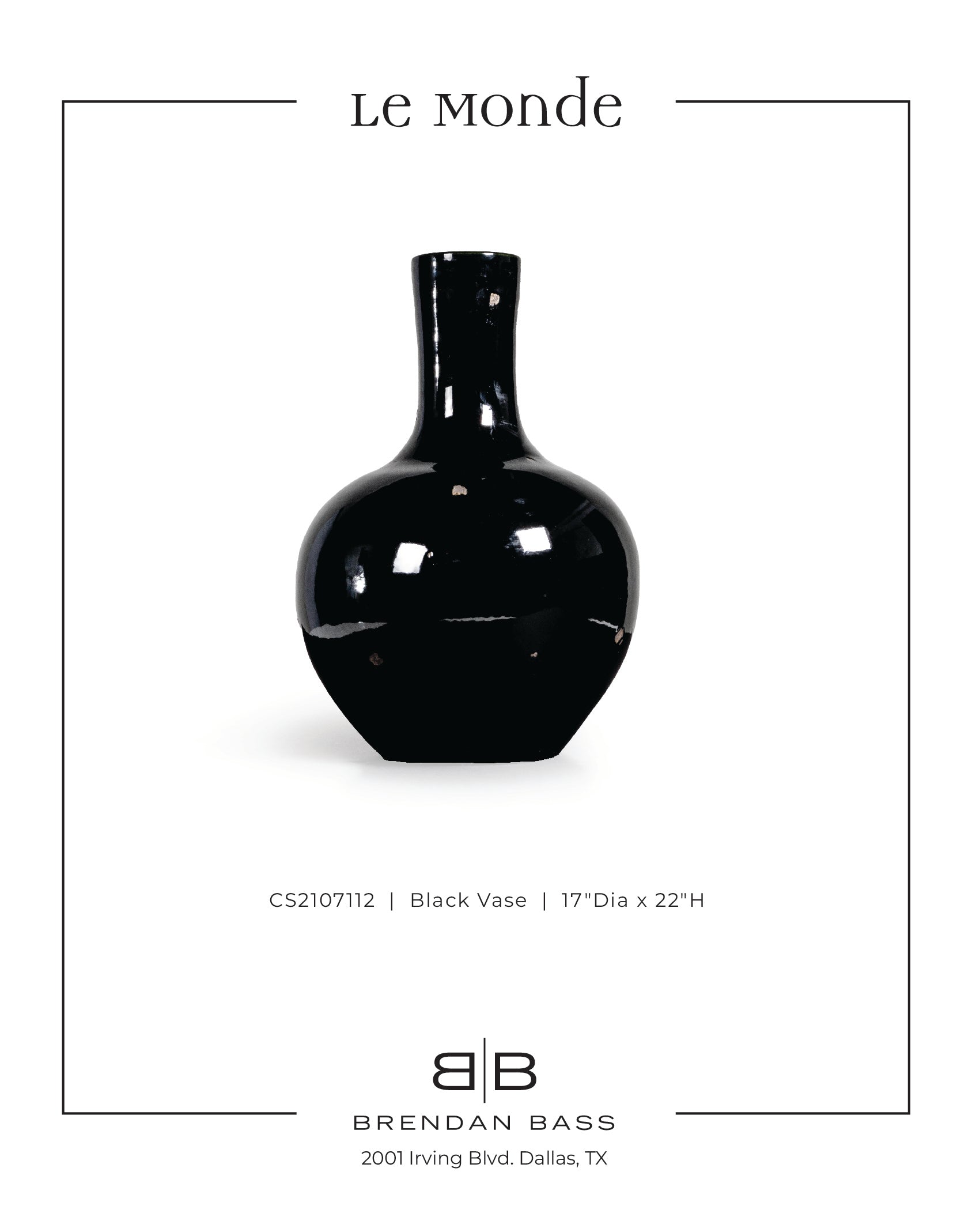 Black Ceramic Glazed Vase