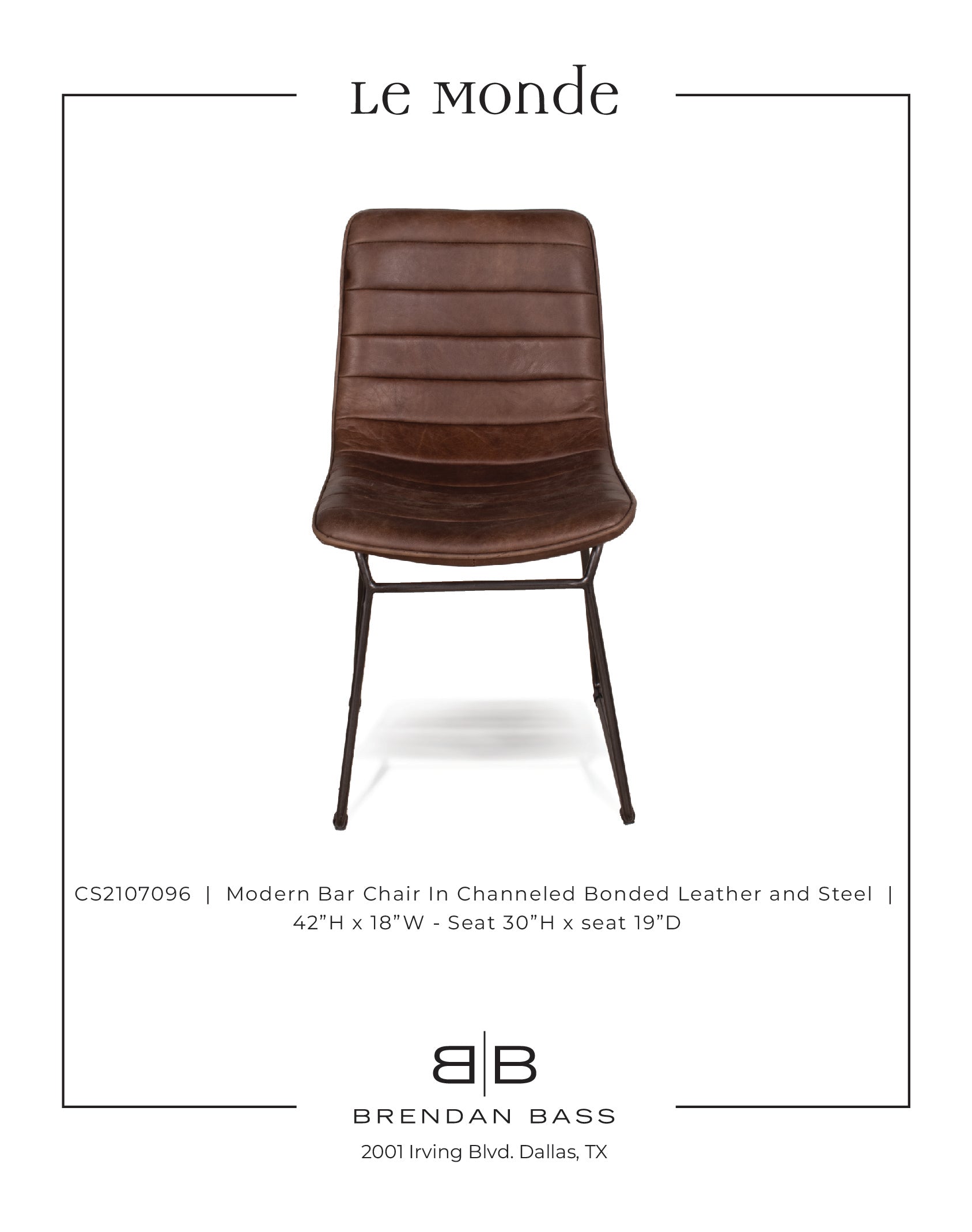 Bonded Leather and Steel Modern Dining Chair