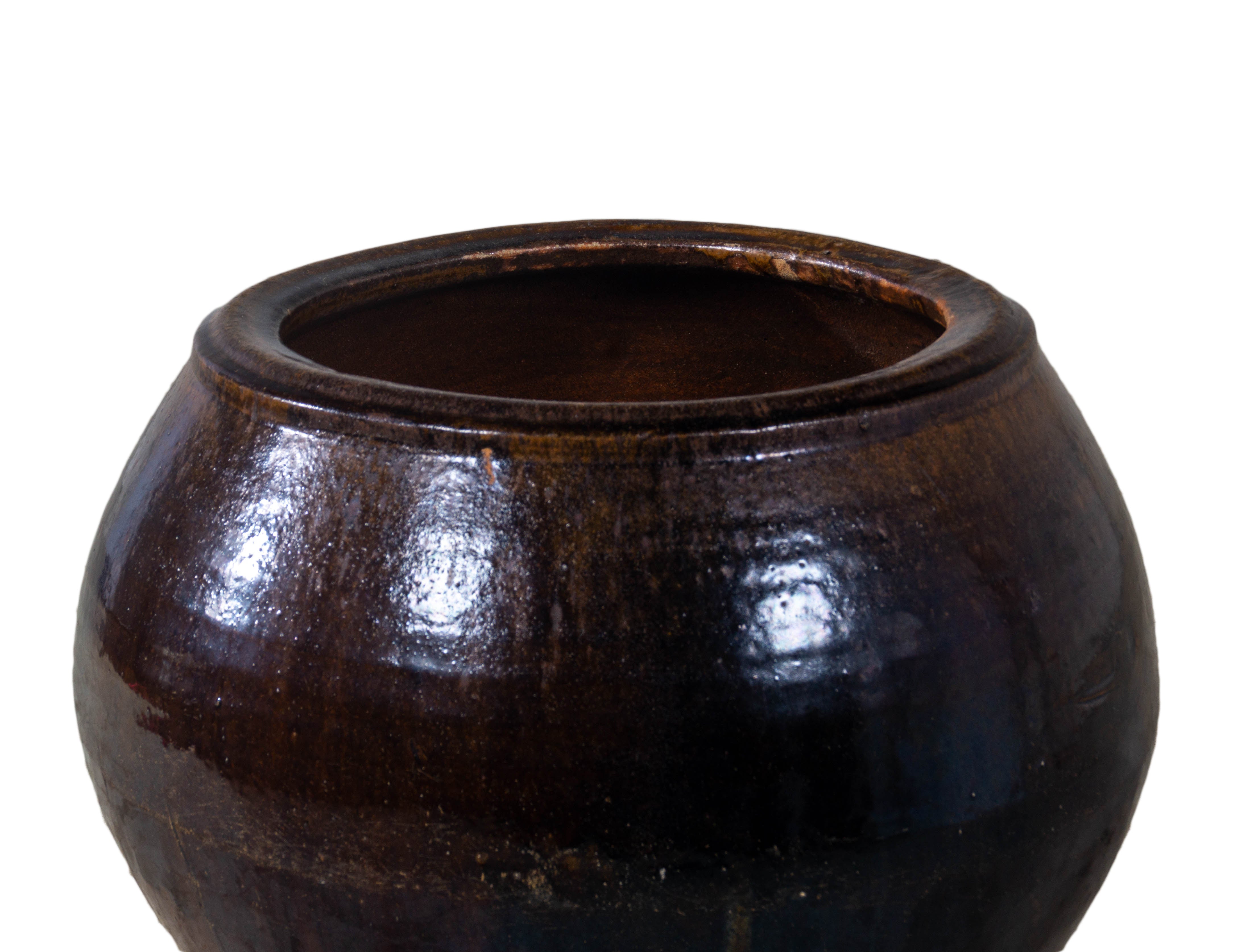 Brown Glazed Storage Jar